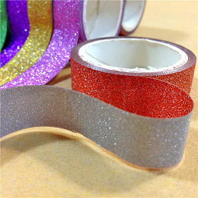 Glitter DIY Scrapbook Decorative Adhesive Tapes DIY-A002-01-1