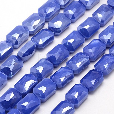 Electroplate Glass Beads Strands EGLA-J108-10x14mm-M-1