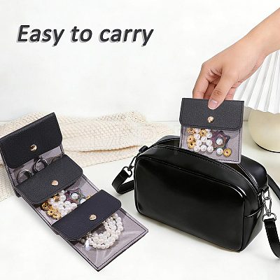 6Pcs PU Leather with PVC Pouches with Snap Button ABAG-WH0072-036A-1