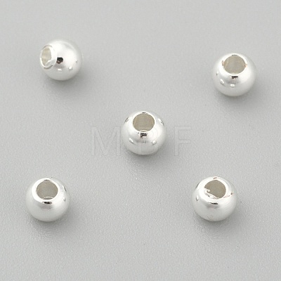 Rack Plating Brass Round Spacer Beads X1-KK-I601-3mm-S-RS-1