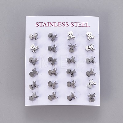304 Stainless Steel Stud Earrings X-EJEW-F227-16P-1