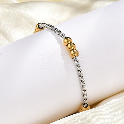 304 Stainless Steel Ball Chain Bracelets for Women Men BJEW-Z087-22GP-1