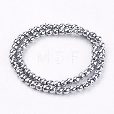 Non-Magnetic Synthetic Hematite Beads Strands X-G-S096-6mm-3-1