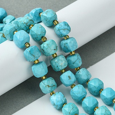 Synthetic Blue Turquoise Beads Strands G-Q010-A13-01-1
