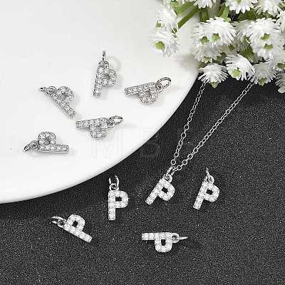 SHEGRACE Brass Micro Pave Clear Cubic Zirconia Pendants XGRQ29479-394P-P-1