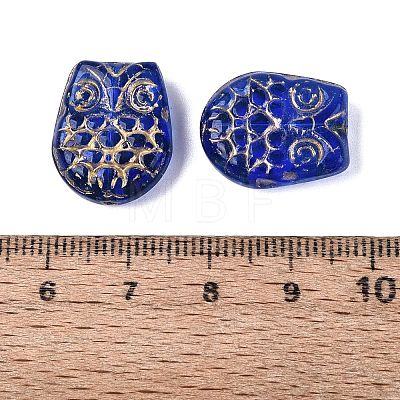 Owl Glass Beads GLAA-T025-65M-02-1