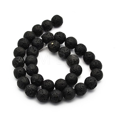 Natural Lava Rock Round Bead Strands G-M169-12mm-03-1