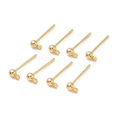 SHEGRACE Brass Round Ball Stud Earring Findings XGR0050G-38G-1