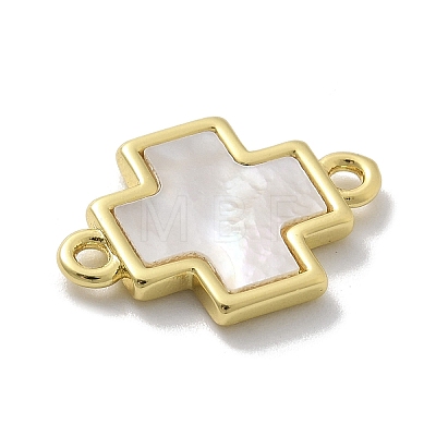 Brass Pave Shell Connector Charms KK-M300-10G-01-1