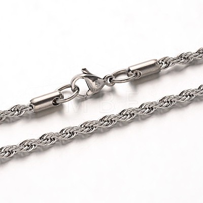 304 Stainless Steel Rope Chain Necklaces NJEW-M124-09-1