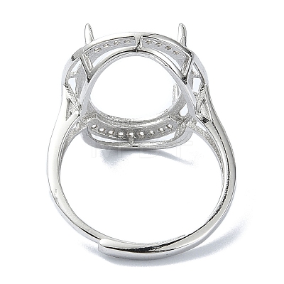 Adjustable 925 Sterling Silver Ring Components STER-K179-28P-1