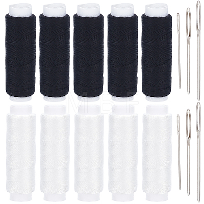 10Rolls 2 Colors Polyester Sewing Thread DIY-CY0003-32-1