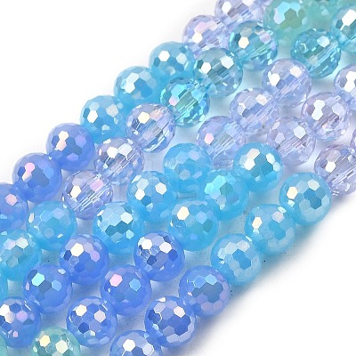 Electroplate Glass Beads Strands EGLA-D300-06-6mm-05-1