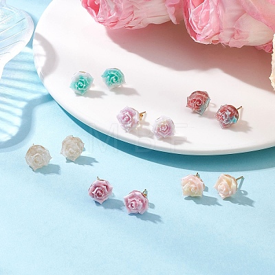 Plastic Stud Earrings EJEW-JE06899-1