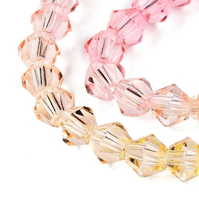 Gradient Color Baking Paint Glass Bead Strands DGLA-A039-T6mm-A02-1