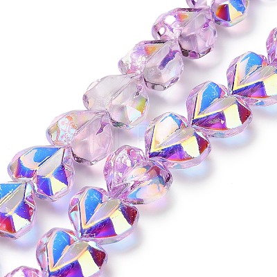 Electroplate Transparent Glass Beads Strands X-EGLA-B012-AB06-1