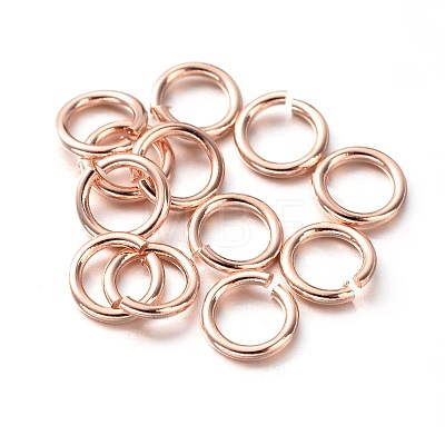 Eco-Friendly PVD Vacuum Plating & Long-Lasting Plated Brass Open Jump Rings KK-E663-8mm-RG-1