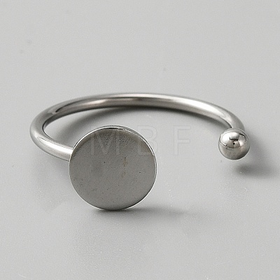 10Pcs 304 Stainless Steel Open Cuff Rings Findings DIY-WH0410-55P-1