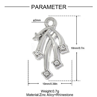 Zinc Alloy with Crystal Rhinestone Pendants RB-OY001-70P-1