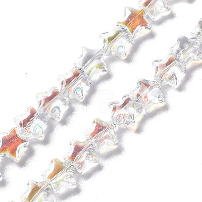 Transparent Electroplate Glass Beads Strands X-EGLA-E030-01J-1