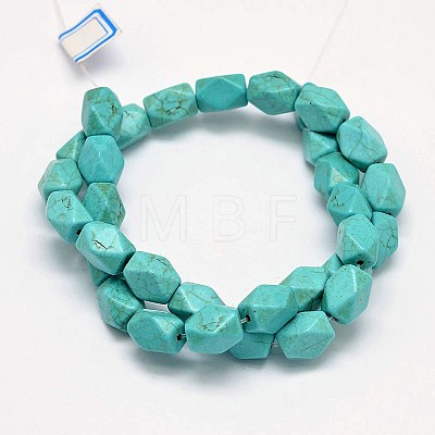 Synthetic Turquoise Cuboid Bead Strands X-G-M150-23-1