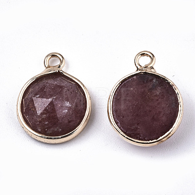 Natural Strawberry Quartz Charms G-N326-49C-1