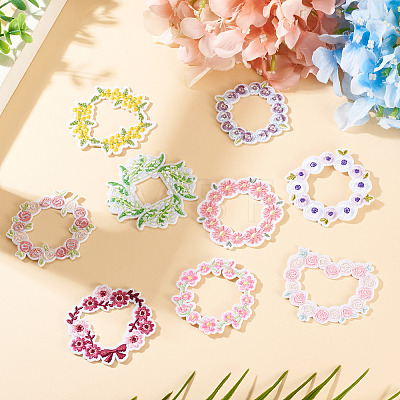 9Pcs Polyester Clothing Patches DIY-TAC0010-42-1
