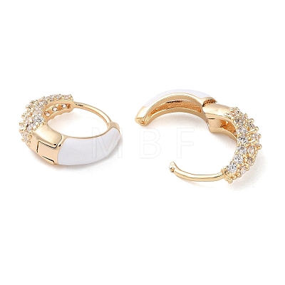 Brass Micro Pave Clear Cubic Zirconia Hoop Earrings for Women EJEW-S234-07G-02-1