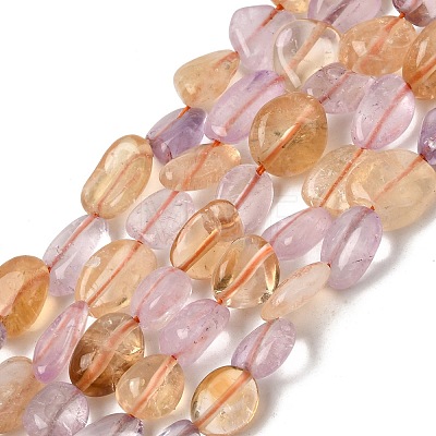 Natural Amethyst and Citrine Beads Strands G-D0002-D77-1