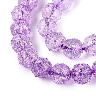 Crackle Transparent Glass Beads Strands GLAA-Q108-02A-07-1