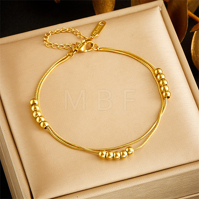 304 Stainless Steel Snake Chain Double Layers Bracelets WG7E2B4-03-1