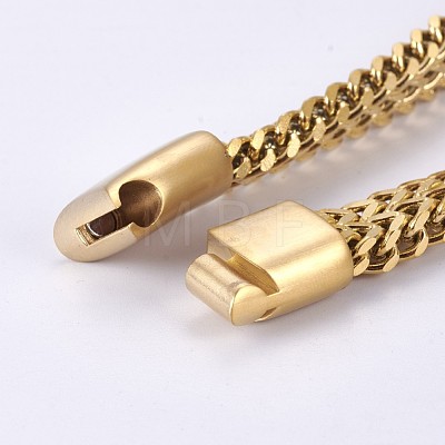 304 Stainless Steel Wheat Chain Bracelets BJEW-L655-020-1