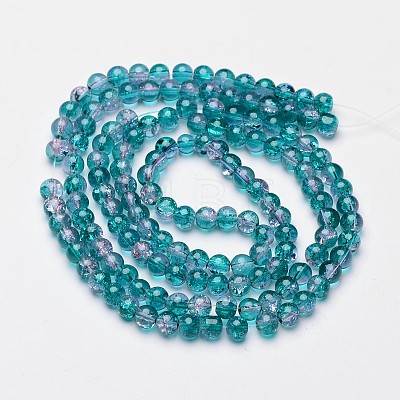 Crackle Glass Beads Strands X-CCG-Q002-6mm-06-1
