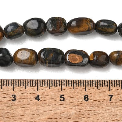 Dyed Natural Yellow and Blue Tiger Eye Beads Strands G-C286-A11-1