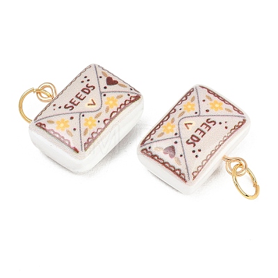 Printed Opaque Acrylic Pendants SACR-P036-01B-G-1