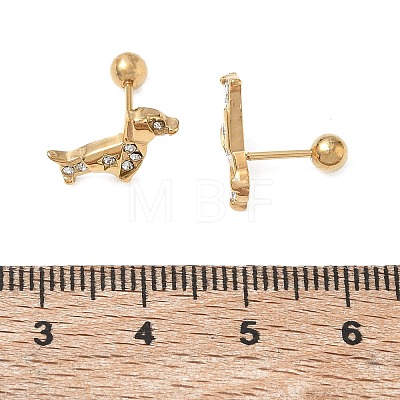 304 Stainless Steel Crystal Rhinestone Animal Cartilage Earrings SA-CBA1F7E-01G-07-1
