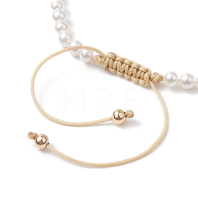 Shell Pearl Braided Bead Bracelets BJEW-JB11479-03-1