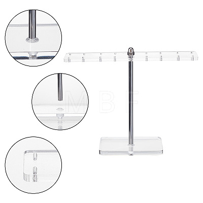 T Shaped Acrylic Earring Display Stands ODIS-WH0029-97-1
