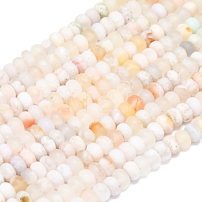 Natural Cherry Blossom Agate Beads Strands G-P575-A07-6x4mm-1