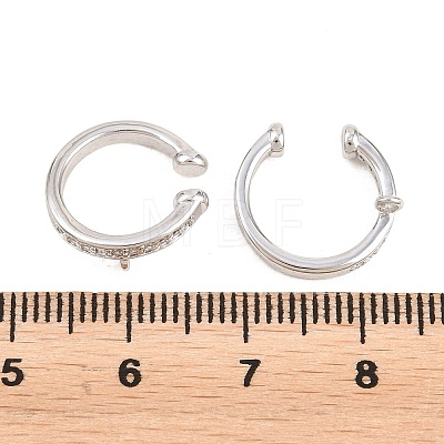 Brass Micro Pave Clear Cubic Zirconia Ear Cuff Findings KK-Z158-06P-1