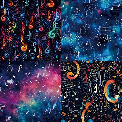 24Pcs 12 Styles Musical Note Theme Scrapbook Paper Pads PW-WGD980D-01-1