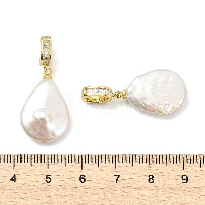 Natural Baroque Keshi Pearl Pendants PALLOY-JF05287-1