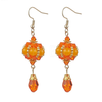 Mixed Stone Dangle Earrings EJEW-MZ00669-1