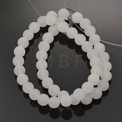 Natural White Jade Round Beads Strands G-G735-08F-6mm-1