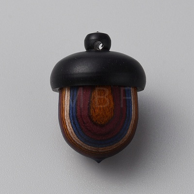 Wooden Acorn Box Jewelry Pendants WOOD-WH0024-152-1