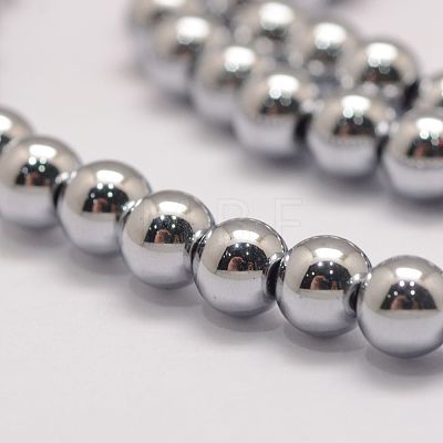 Grade AA Magnetic Synthetic Hematite Bead Strands G-P258-05-6mm-1