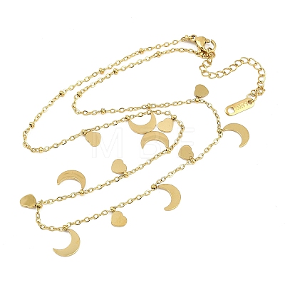 304 Stainless Steel Bib Necklaces for Women NJEW-A065-01A-G-1