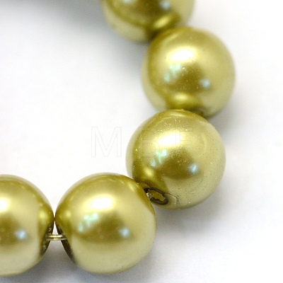Baking Painted Pearlized Glass Pearl Round Bead Strands HY-Q003-6mm-43-1