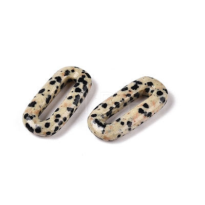 Natural Dalmatian Jasper Oval Pendants G-N342-105J-1