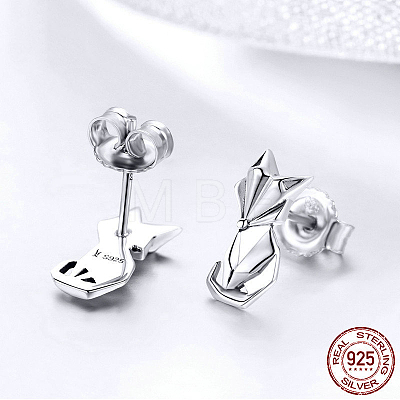 925 Sterling Silver Stud Earrings EJEW-FF0010-09AS-1